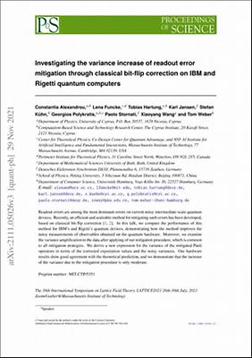 Investigating the variance increase of readout error mitigation through classical bit-flip correction on IBM and Rigetti quantum computers.pdf.jpg