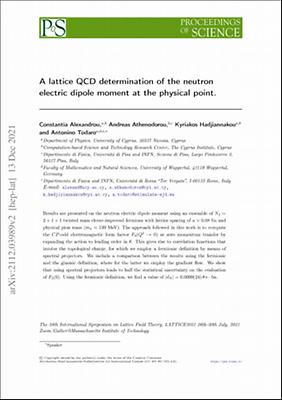 A lattice QCD determination of the neutron electric dipole moment at the physical point.pdf.jpg