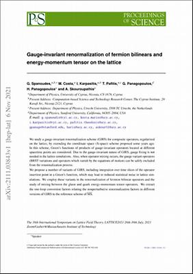 Gauge-invariant renormalization of fermion bilinears and energy-momentum tensor on the lattice.pdf.jpg