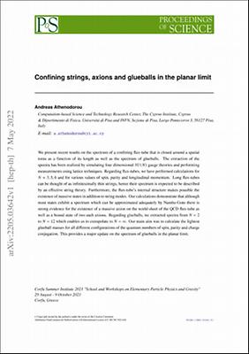 Confining strings, axions and glueballs in the planar limit.pdf.jpg