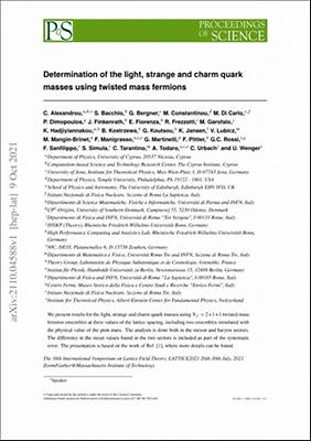 Determination of the light, strange and charm quark messes using twisted mass fermions.pdf.jpg