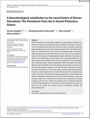 Intl J of Osteoarchaeology - 2022 - Vergidou - A bioarcheological contribution to the social history of Roman Macedonia .pdf.jpg