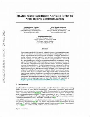SHARP- Sparsity and Hidden Activation RePlay for Neuro-Inspired Continual Learning.pdf.jpg